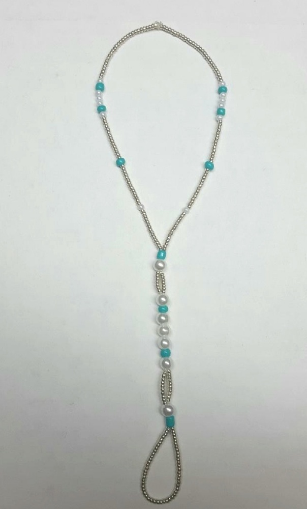 2 Pearl/Turquoise Beaded Sandal